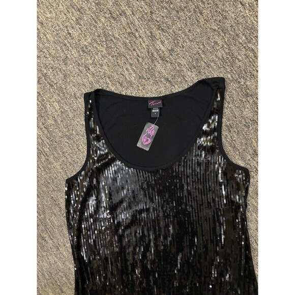 Torrid Size 3 Sequin Black Tank Top Sleeveless NWT - Picture 2 of 6